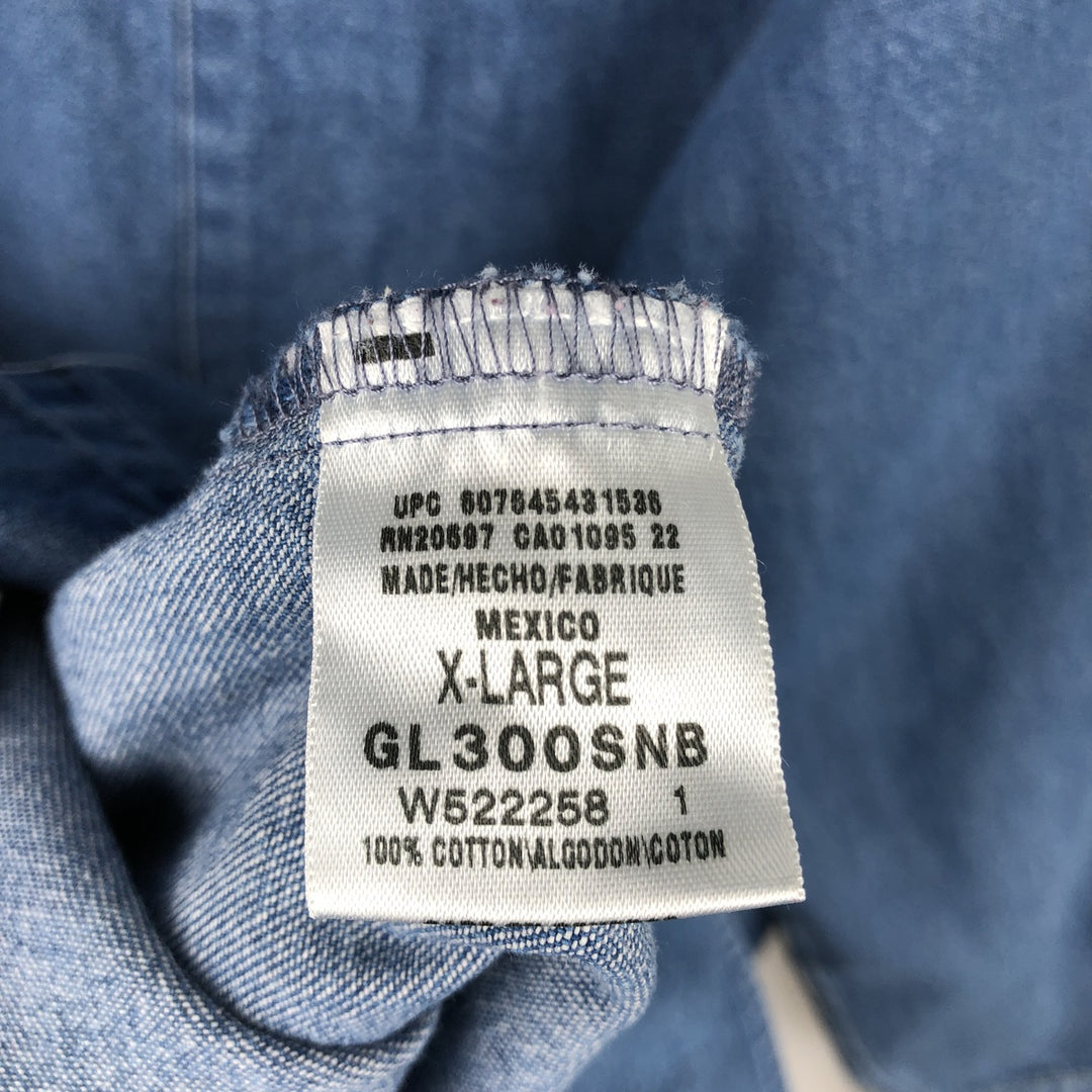 Dickies Long Sleeve Button Down Denim Shirt Men's XL cotton blue type Vintage Second Hand