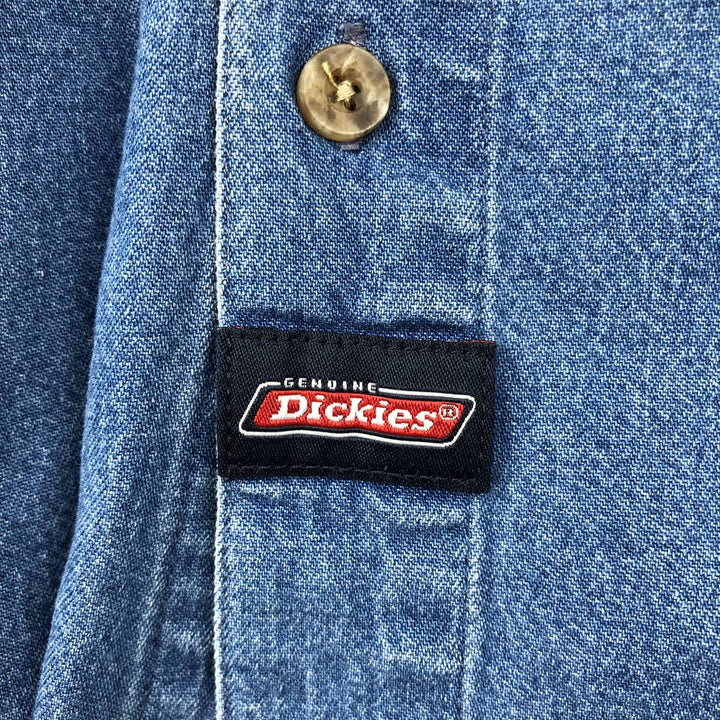 Dickies Long Sleeve Button Down Denim Shirt Men's XL cotton blue type Vintage Second Hand