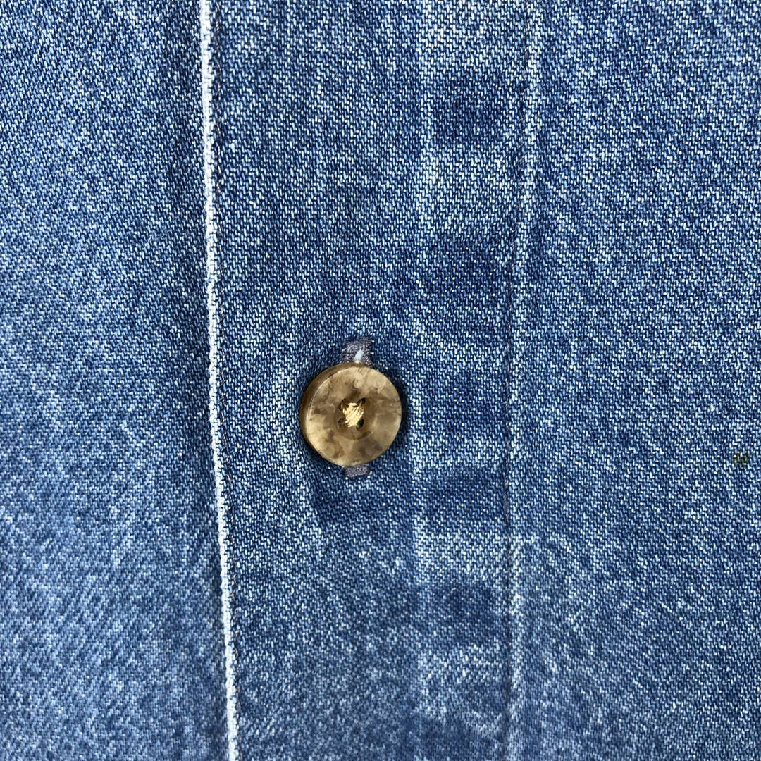 Dickies Long Sleeve Button Down Denim Shirt Men's XL cotton blue type Vintage Second Hand