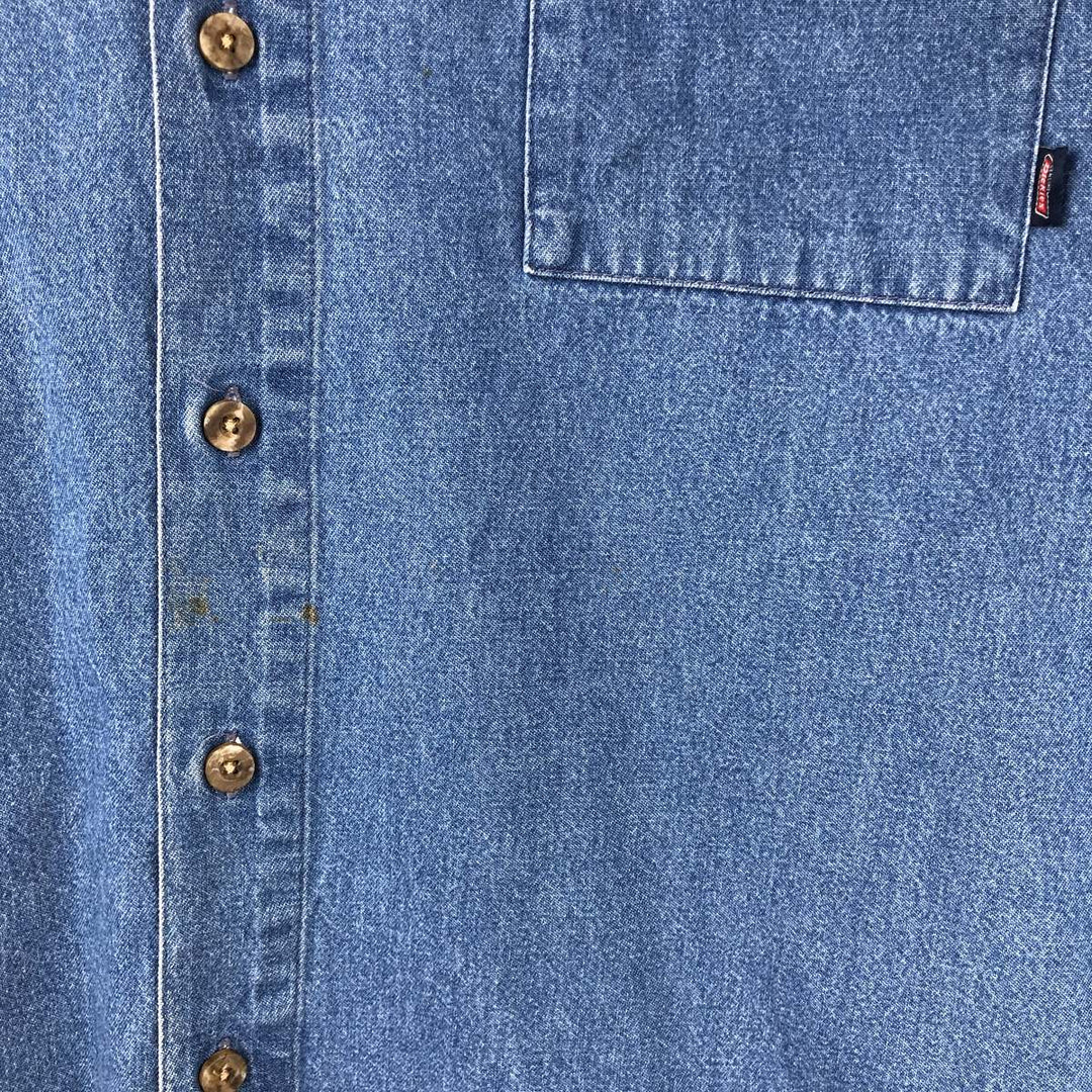 Dickies Long Sleeve Button Down Denim Shirt Men's XL cotton blue type Vintage Second Hand
