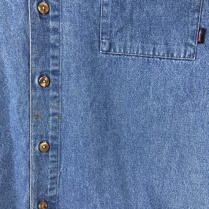 Dickies Long Sleeve Button Down Denim Shirt Men's XL cotton blue type Vintage Second Hand