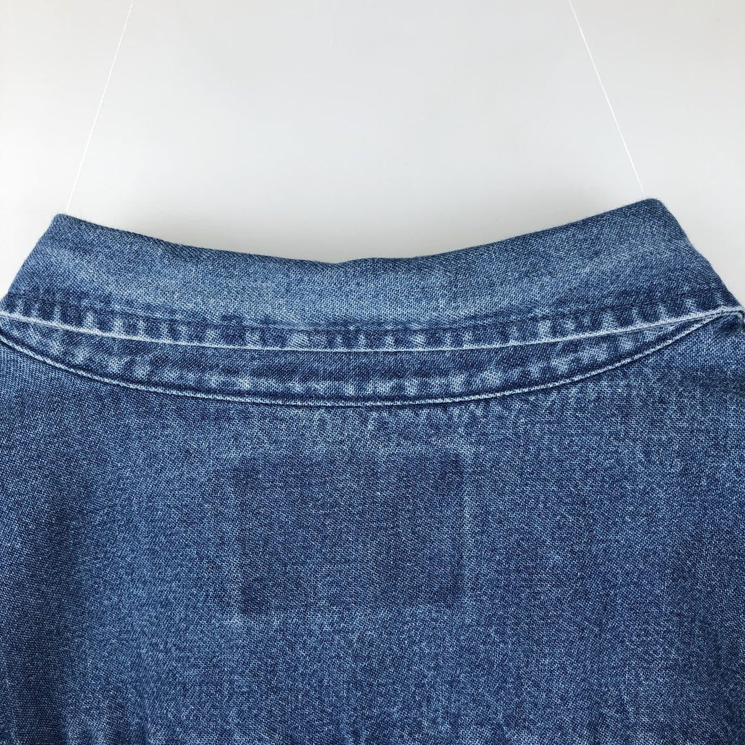 Dickies Long Sleeve Button Down Denim Shirt Men's XL cotton blue type Vintage Second Hand