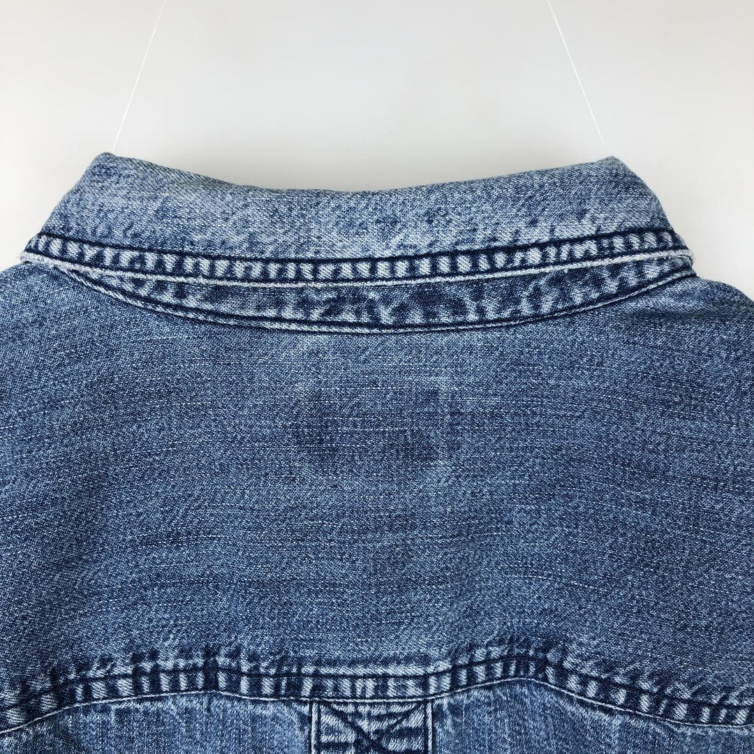 90s-00'S Vintage LLBean Long Sleeve Button-Down Denim Shirt, Men's Size L cotton blue type Vintage Second Hand