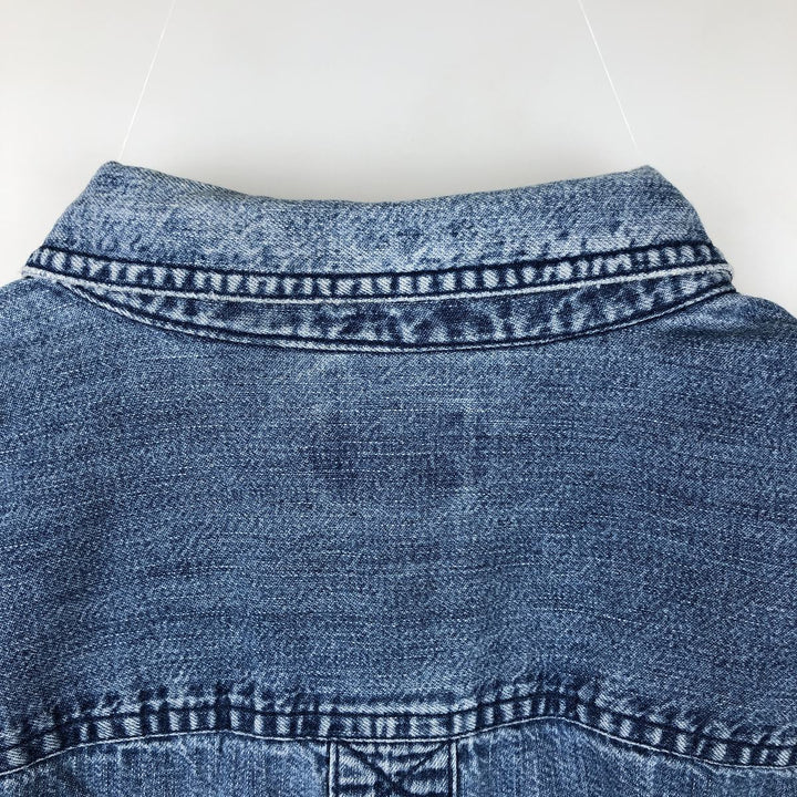 90s-00'S Vintage LLBean Long Sleeve Button-Down Denim Shirt, Men's Size L cotton blue type Vintage Second Hand