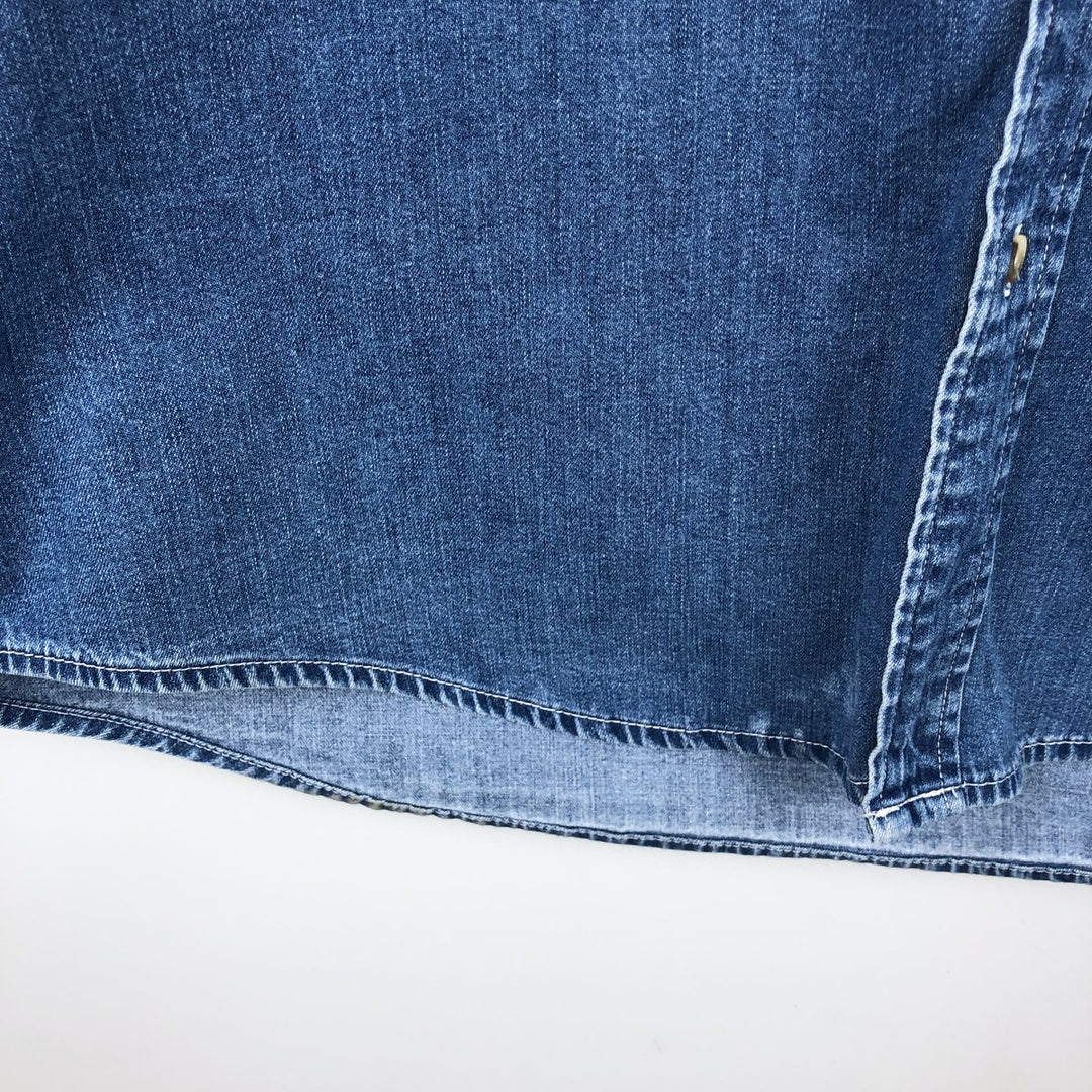 Eddie Bauer long-sleeved button-down denim shirt, men's size XL cotton blue type Vintage Second Hand