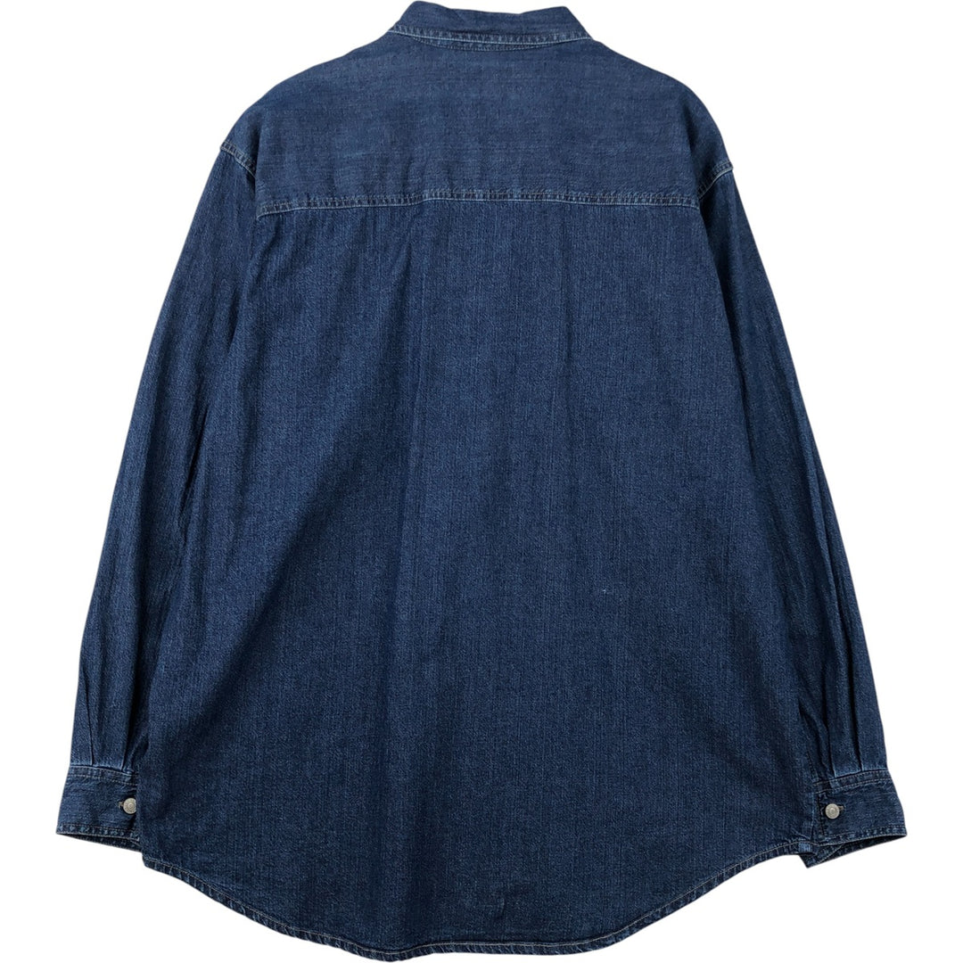 90'S - Vintage Levi's Long Sleeve Denim Shirt, Men's Size L cotton navy blue type Vintage Second Hand