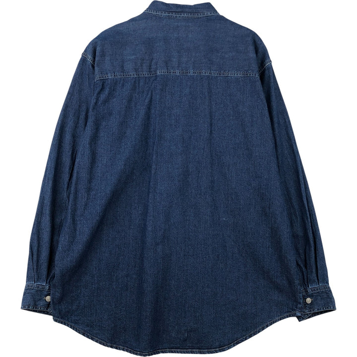 90'S - Vintage Levi's Long Sleeve Denim Shirt, Men's Size L cotton navy blue type Vintage Second Hand