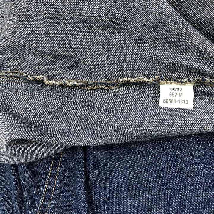90'S - Vintage Levi's Long Sleeve Denim Shirt, Men's Size L cotton navy blue type Vintage Second Hand