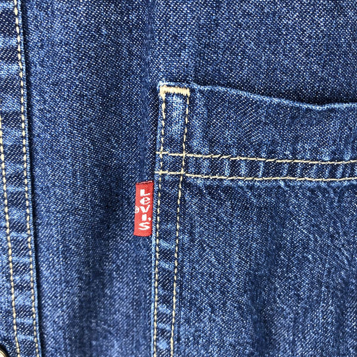 90'S - Vintage Levi's Long Sleeve Denim Shirt, Men's Size L cotton navy blue type Vintage Second Hand