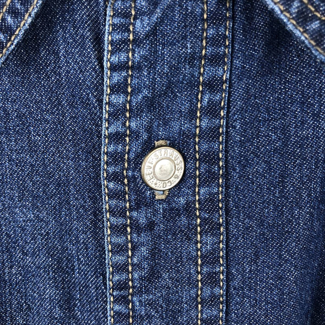 90'S - Vintage Levi's Long Sleeve Denim Shirt, Men's Size L cotton navy blue type Vintage Second Hand