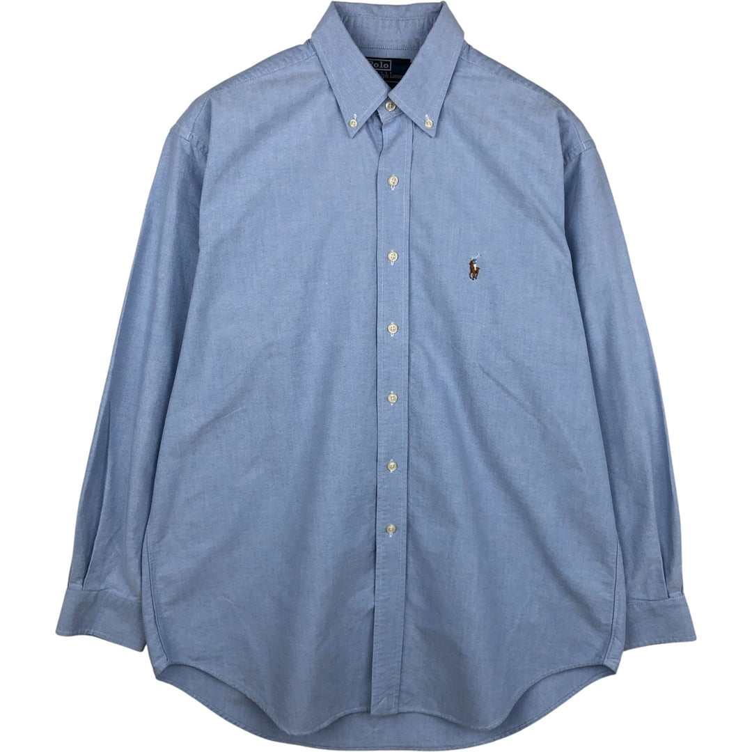 Ralph Lauren POLO by Ralph Lauren YARMOUTH long sleeve button down shirt, men's size L cotton Blue type light blue Vintage Second Hand