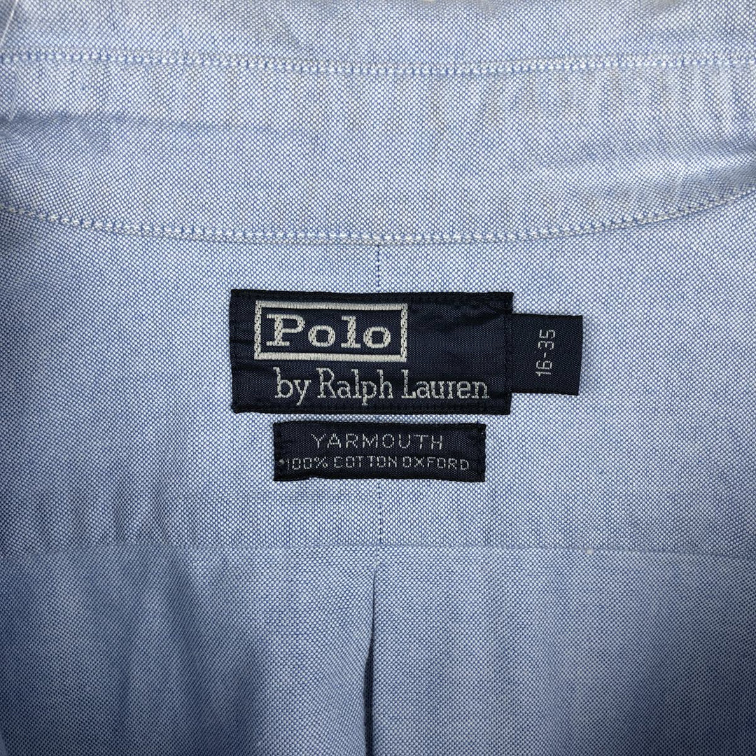 Ralph Lauren POLO by Ralph Lauren YARMOUTH long sleeve button down shirt, men's size L cotton Blue type light blue Vintage Second Hand