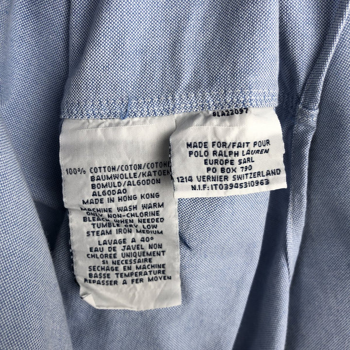 Ralph Lauren POLO by Ralph Lauren YARMOUTH long sleeve button down shirt, men's size L cotton Blue type light blue Vintage Second Hand