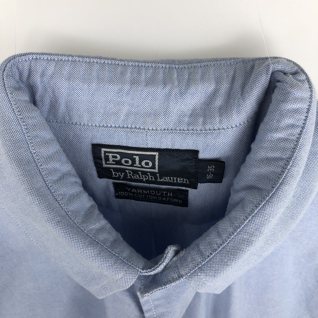 Ralph Lauren POLO by Ralph Lauren YARMOUTH long sleeve button down shirt, men's size L cotton Blue type light blue Vintage Second Hand