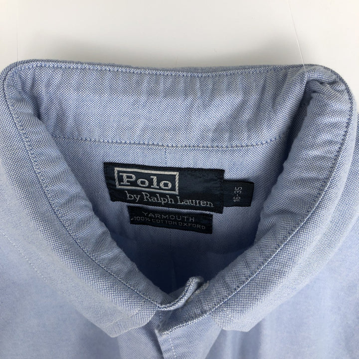 Ralph Lauren POLO by Ralph Lauren YARMOUTH long sleeve button down shirt, men's size L cotton Blue type light blue Vintage Second Hand
