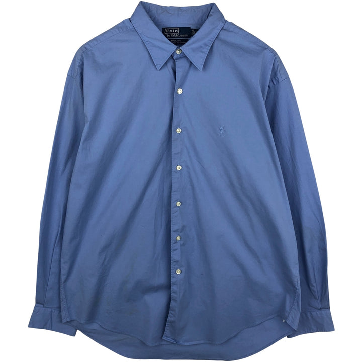 Ralph Lauren POLO by Ralph Lauren MARLOWE long-sleeved cotton shirt, men's size XL cotton blue type Vintage Second Hand