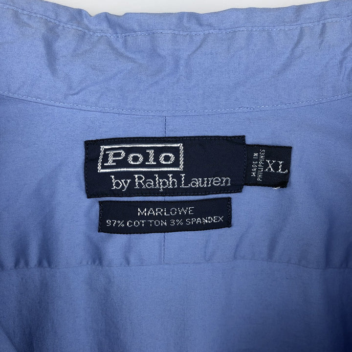 Ralph Lauren POLO by Ralph Lauren MARLOWE long-sleeved cotton shirt, men's size XL cotton blue type Vintage Second Hand