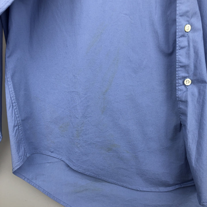 Ralph Lauren POLO by Ralph Lauren MARLOWE long-sleeved cotton shirt, men's size XL cotton blue type Vintage Second Hand
