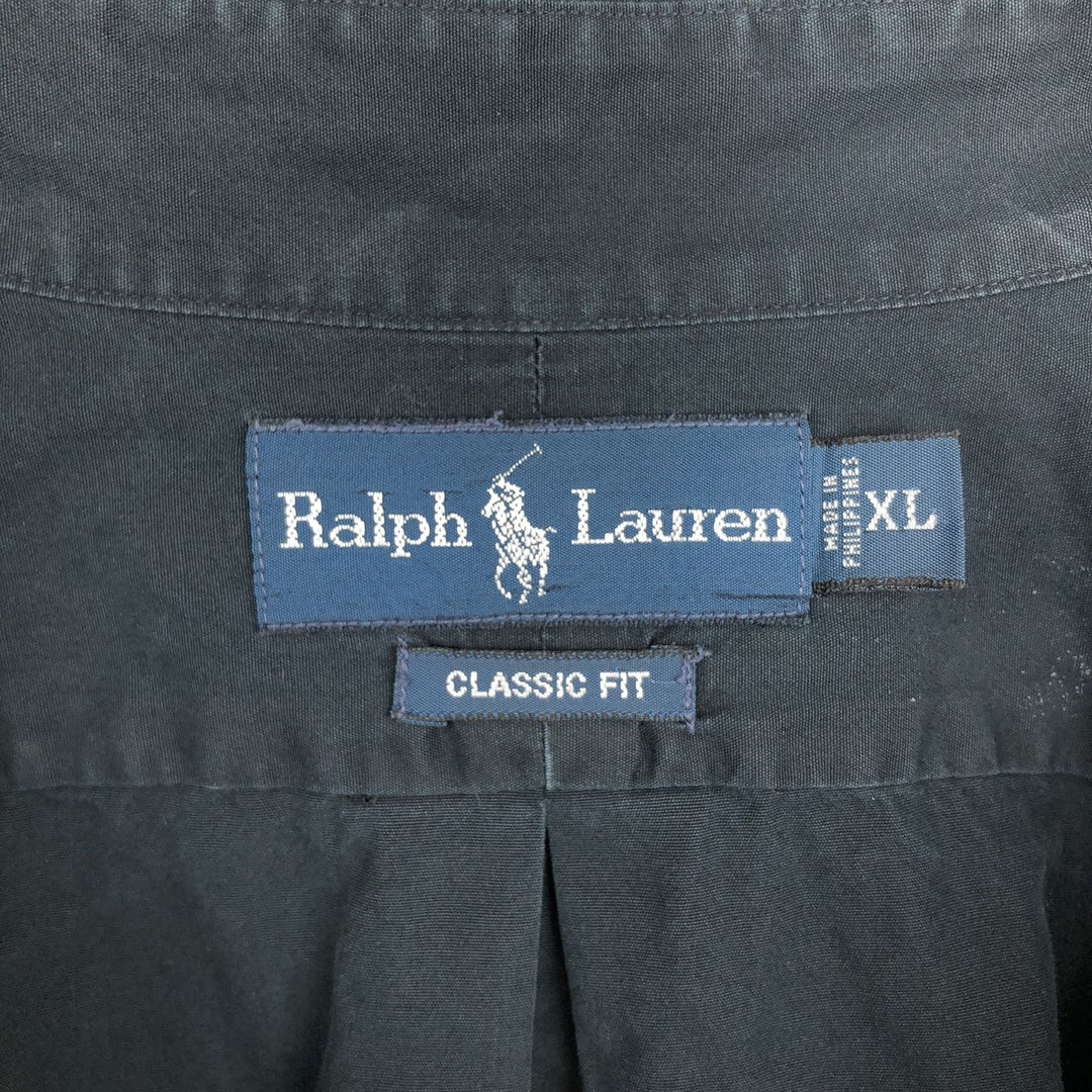 Ralph Lauren Classic Fit Long Sleeve Button Down Shirt Men's XL cotton black type Vintage Second Hand
