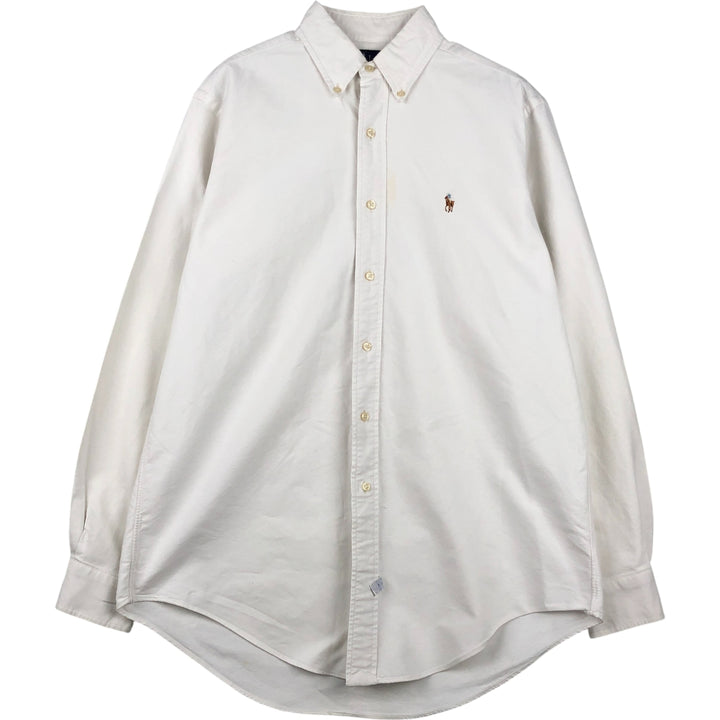 Ralph Lauren long sleeve button down shirt, men's size M cotton white type Vintage Second Hand