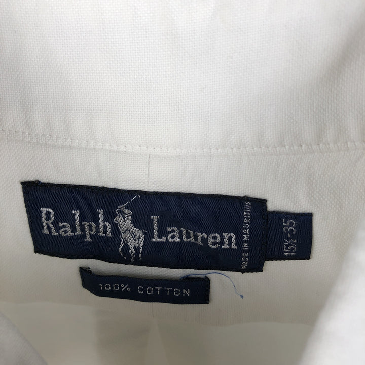 Ralph Lauren long sleeve button down shirt, men's size M cotton white type Vintage Second Hand