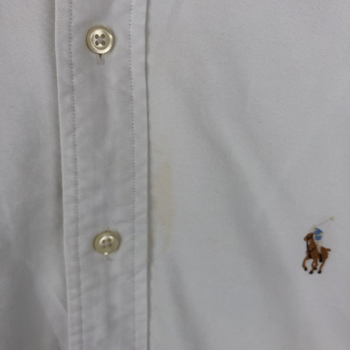 Ralph Lauren long sleeve button down shirt, men's size M cotton white type Vintage Second Hand