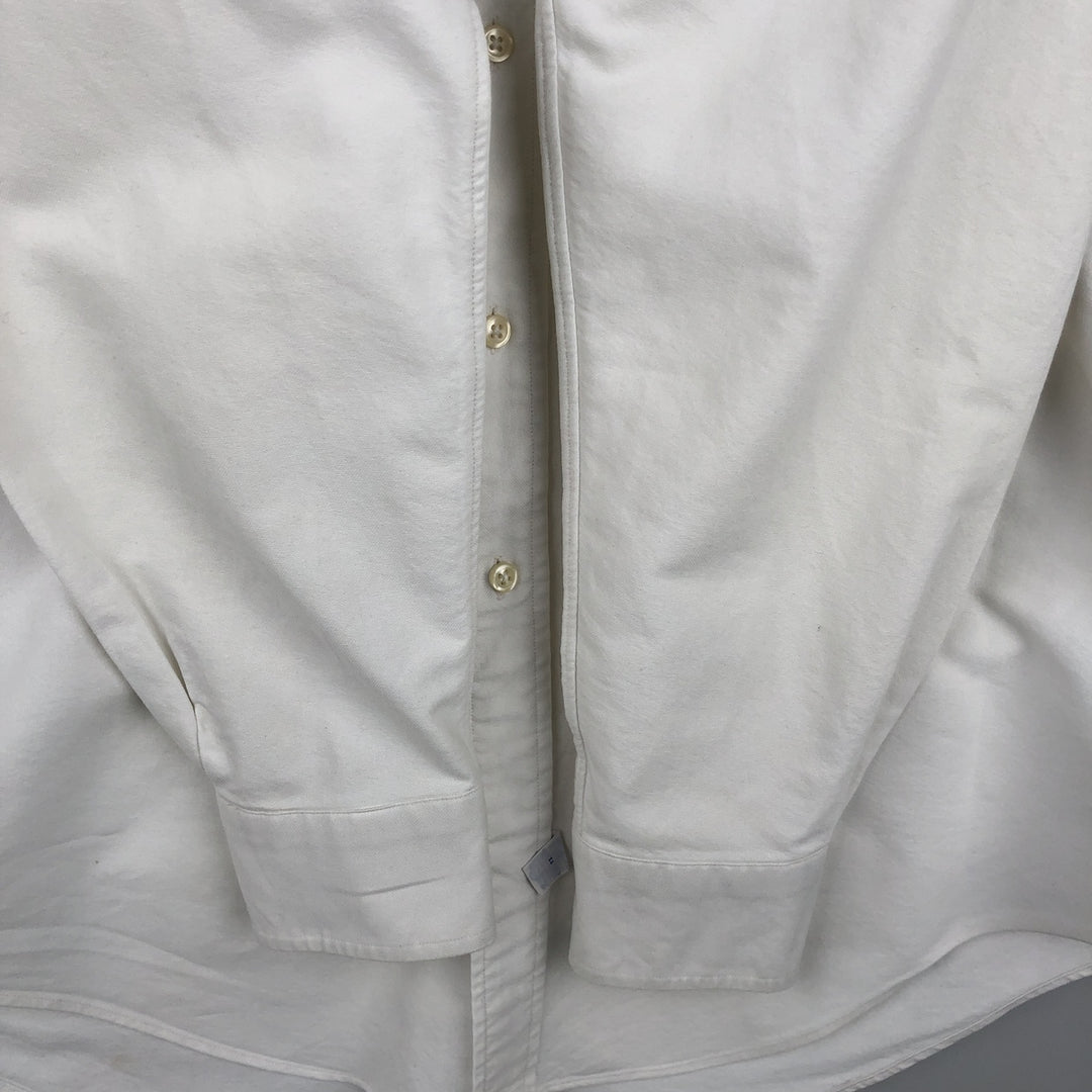 Ralph Lauren long sleeve button down shirt, men's size M cotton white type Vintage Second Hand
