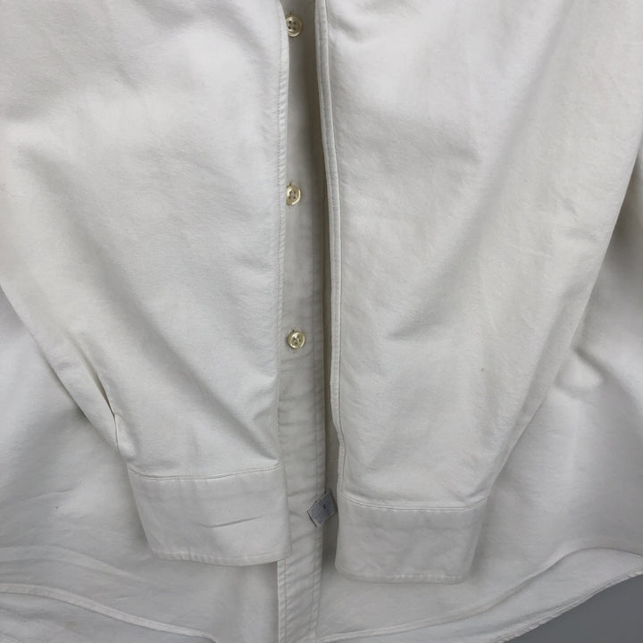 Ralph Lauren long sleeve button down shirt, men's size M cotton white type Vintage Second Hand