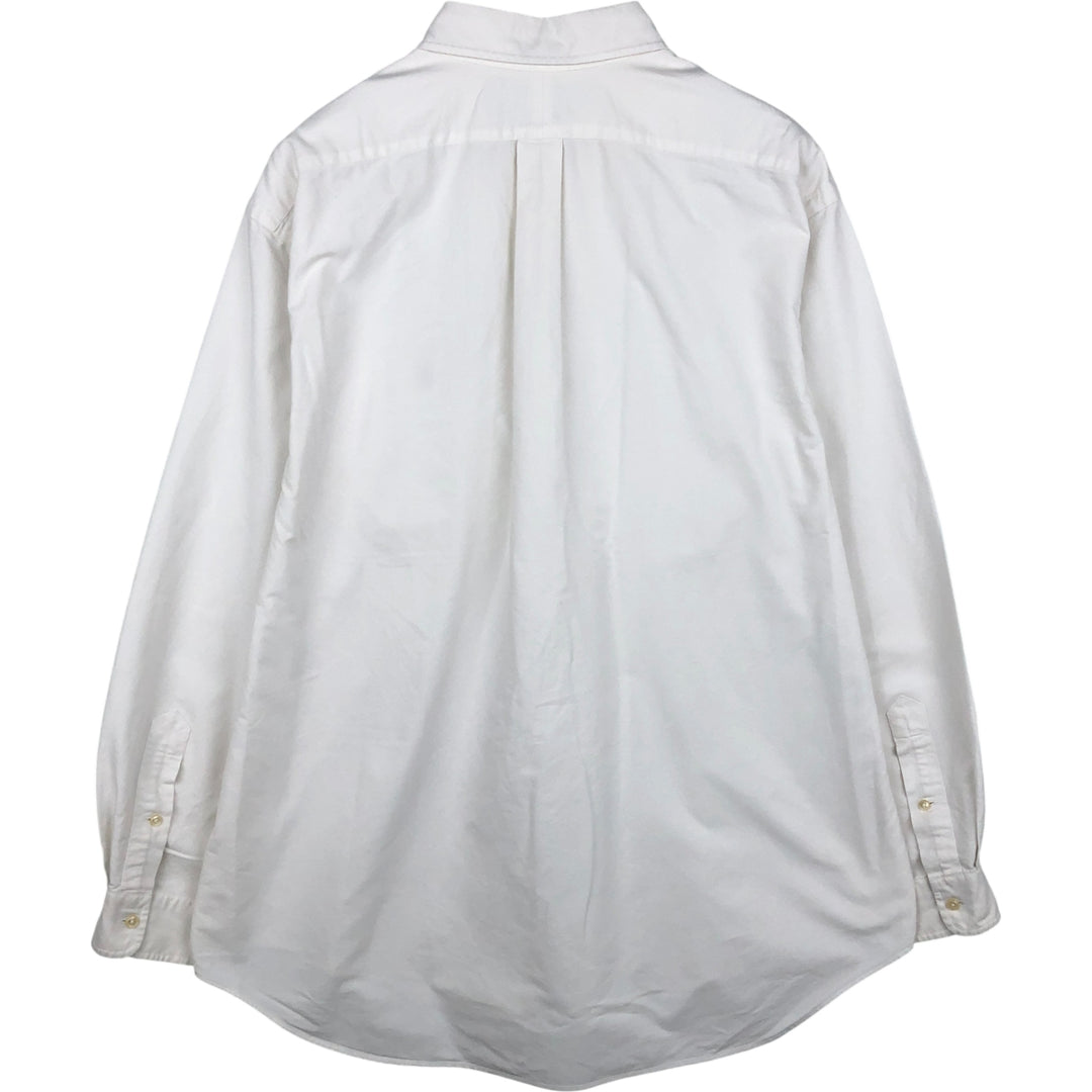 Ralph Lauren YARMOUTH long sleeve button down shirt, men's XL size cotton pale white type Vintage Second Hand