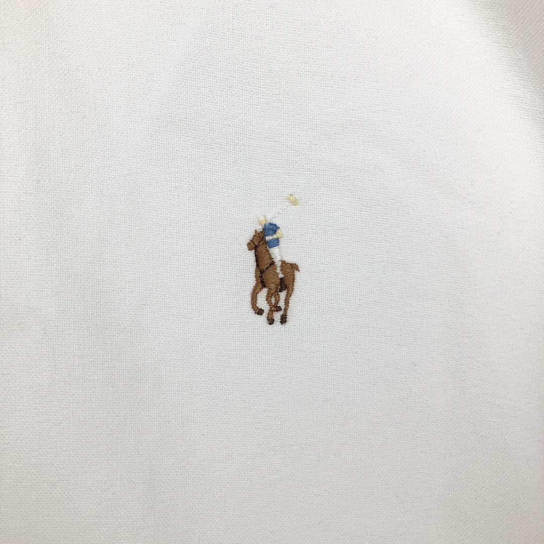 Ralph Lauren YARMOUTH long sleeve button down shirt, men's XL size cotton pale white type Vintage Second Hand