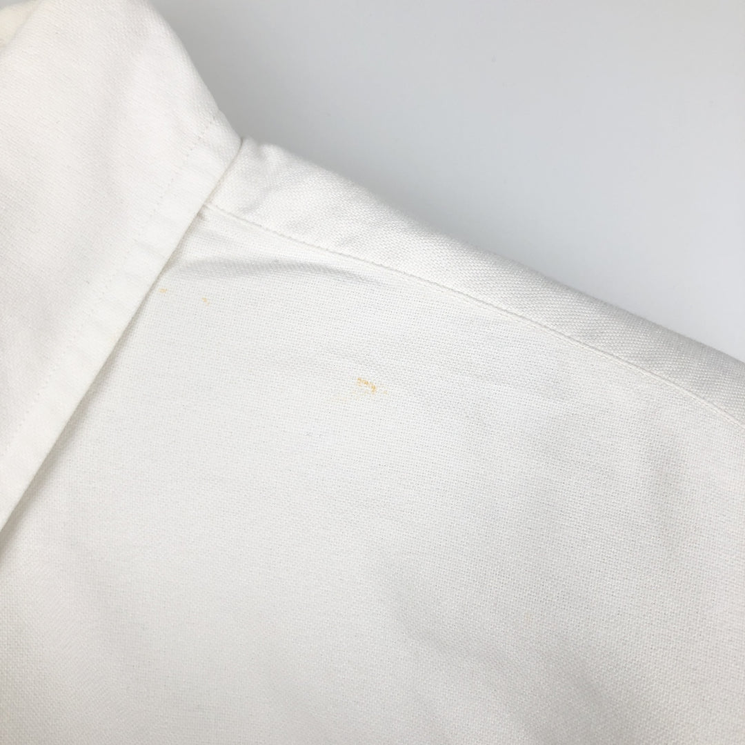 Ralph Lauren YARMOUTH long sleeve button down shirt, men's XL size cotton pale white type Vintage Second Hand