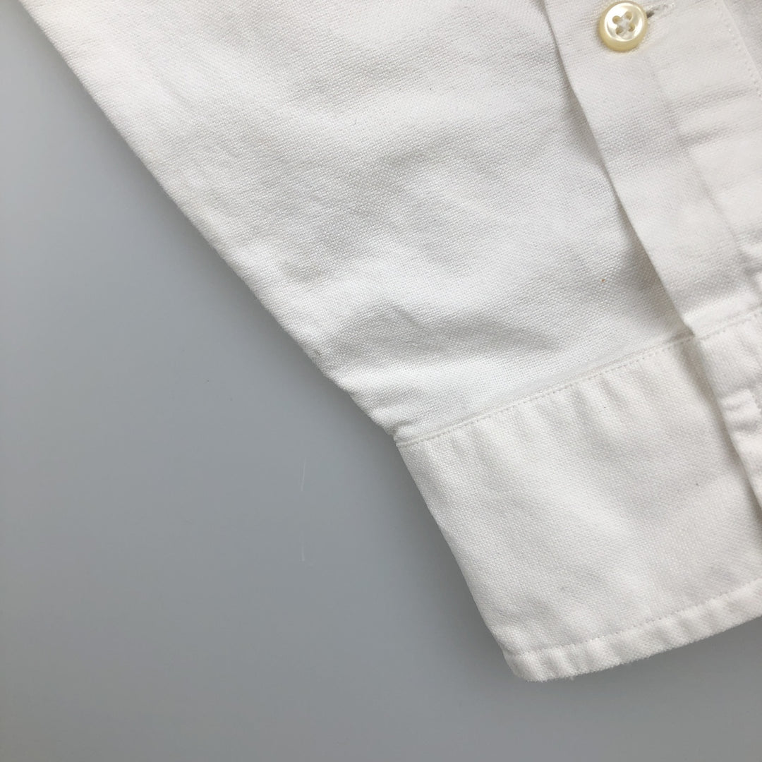 Ralph Lauren YARMOUTH long sleeve button down shirt, men's XL size cotton pale white type Vintage Second Hand