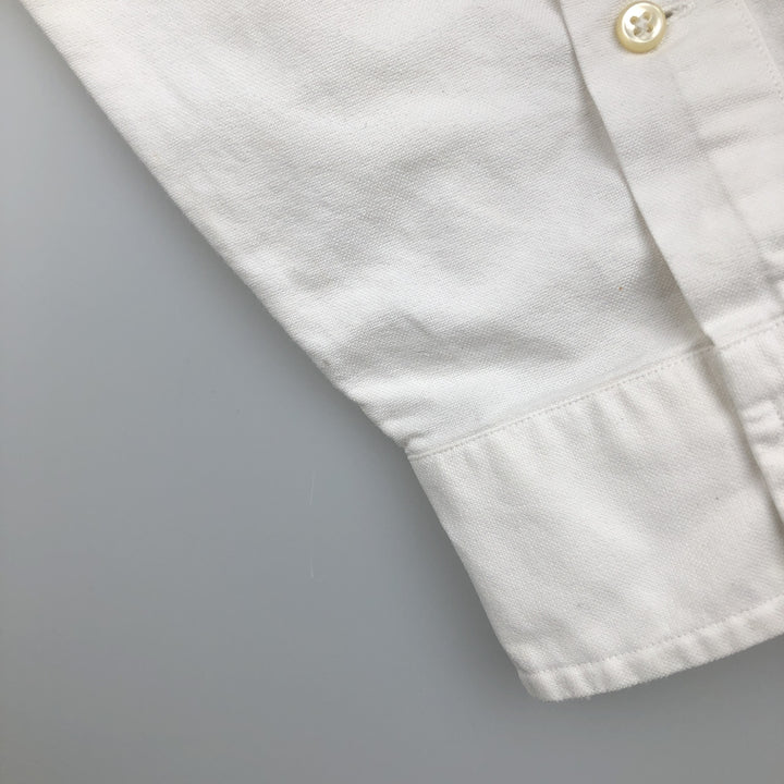 Ralph Lauren YARMOUTH long sleeve button down shirt, men's XL size cotton pale white type Vintage Second Hand