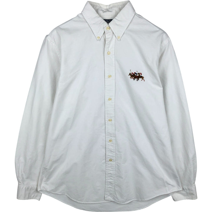 Ralph Lauren POLO by Ralph Lauren CUSTOM FIT long-sleeved button-down shirt, men's size L cotton pale white type Vintage Second Hand
