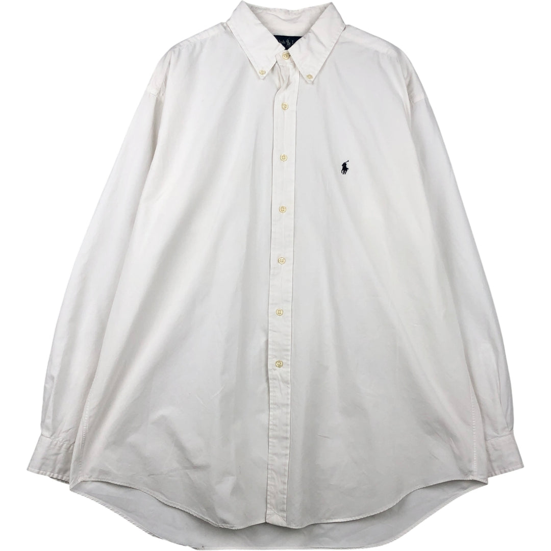 Ralph Lauren BLAKE long sleeve button down shirt, men's XL size cotton white type Vintage Second Hand