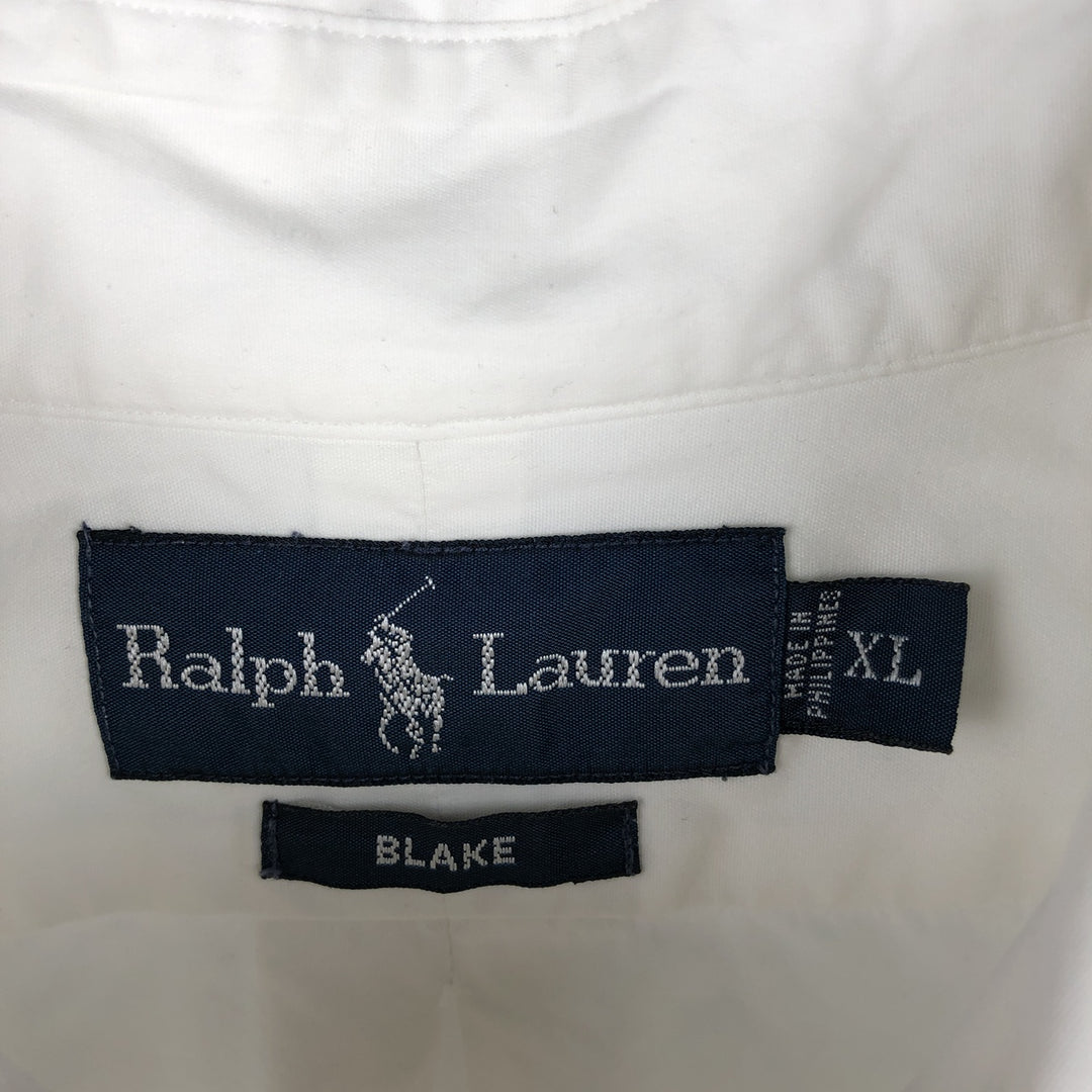Ralph Lauren BLAKE long sleeve button down shirt, men's XL size cotton white type Vintage Second Hand