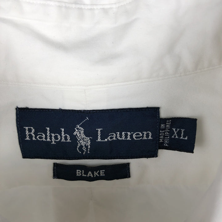Ralph Lauren BLAKE long sleeve button down shirt, men's XL size cotton white type Vintage Second Hand