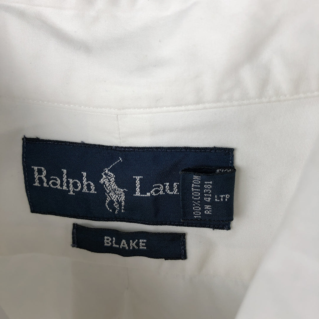 Ralph Lauren BLAKE long sleeve button down shirt, men's XL size cotton white type Vintage Second Hand