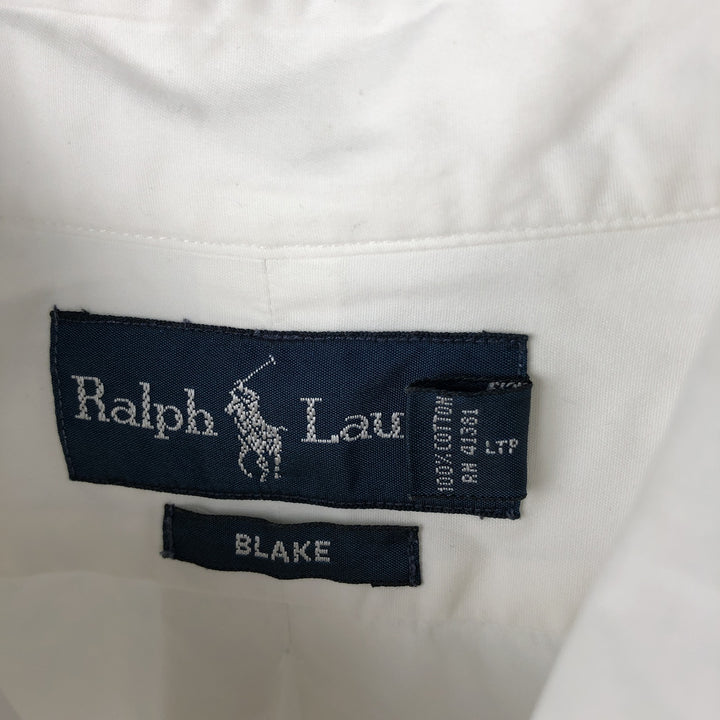 Ralph Lauren BLAKE long sleeve button down shirt, men's XL size cotton white type Vintage Second Hand