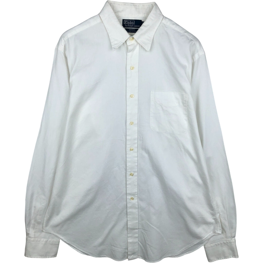Ralph Lauren POLO by Ralph Lauren ANDREW long sleeve cotton shirt, men's XL size cotton white type Vintage Second Hand