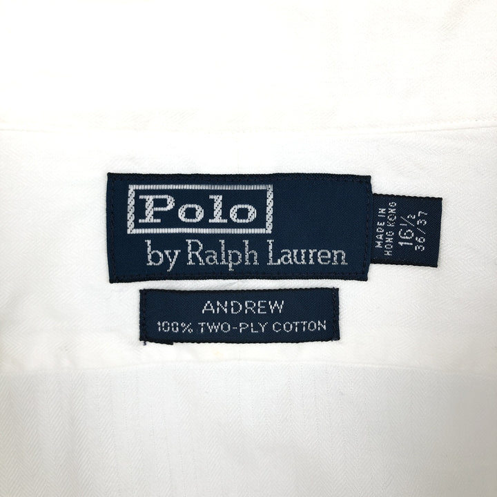 Ralph Lauren POLO by Ralph Lauren ANDREW long sleeve cotton shirt, men's XL size cotton white type Vintage Second Hand