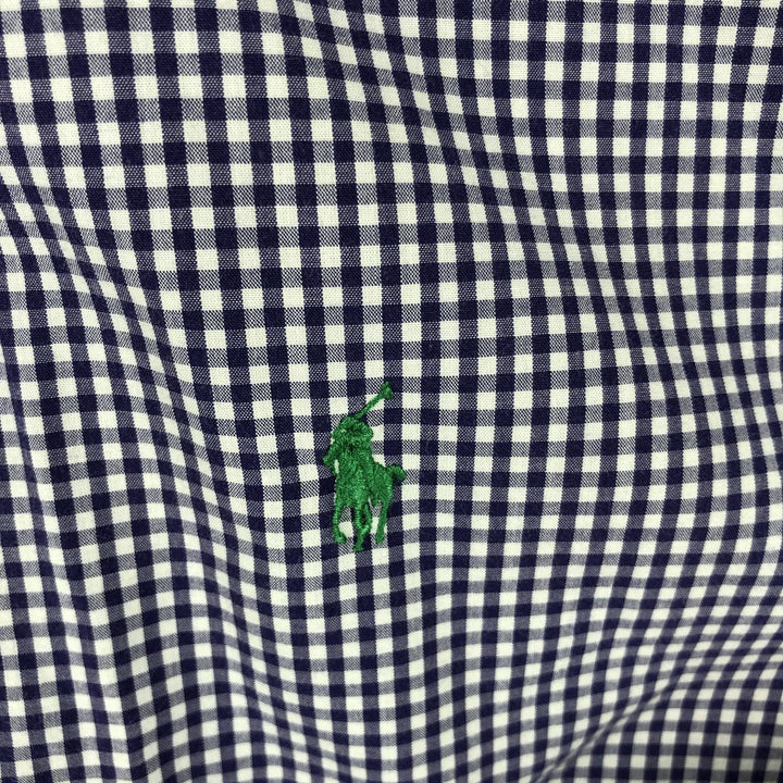 Ralph Lauren BLAKE Gingham Check Long Sleeve Button-Down Check Shirt, Men's Size L cotton white type Vintage Second Hand