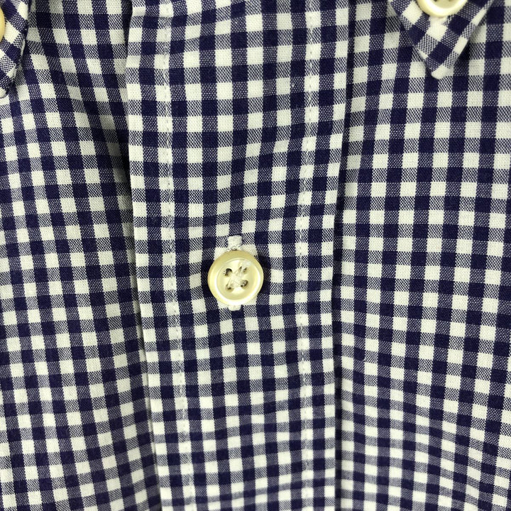 Ralph Lauren BLAKE Gingham Check Long Sleeve Button-Down Check Shirt, Men's Size L cotton white type Vintage Second Hand