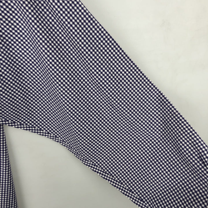 Ralph Lauren BLAKE Gingham Check Long Sleeve Button-Down Check Shirt, Men's Size L cotton white type Vintage Second Hand
