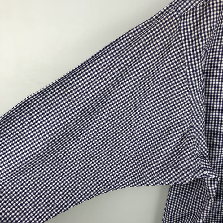 Ralph Lauren BLAKE Gingham Check Long Sleeve Button-Down Check Shirt, Men's Size L cotton white type Vintage Second Hand