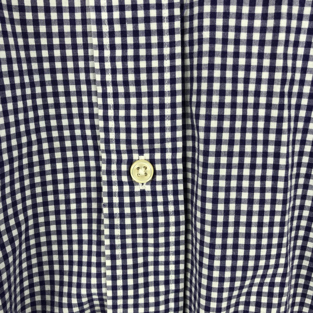 Ralph Lauren BLAKE Gingham Check Long Sleeve Button-Down Check Shirt, Men's Size L cotton white type Vintage Second Hand