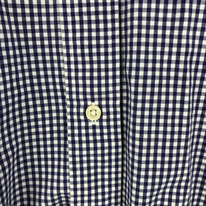 Ralph Lauren BLAKE Gingham Check Long Sleeve Button-Down Check Shirt, Men's Size L cotton white type Vintage Second Hand