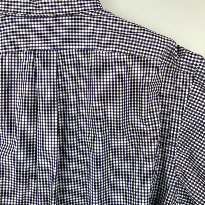 Ralph Lauren BLAKE Gingham Check Long Sleeve Button-Down Check Shirt, Men's Size L cotton white type Vintage Second Hand