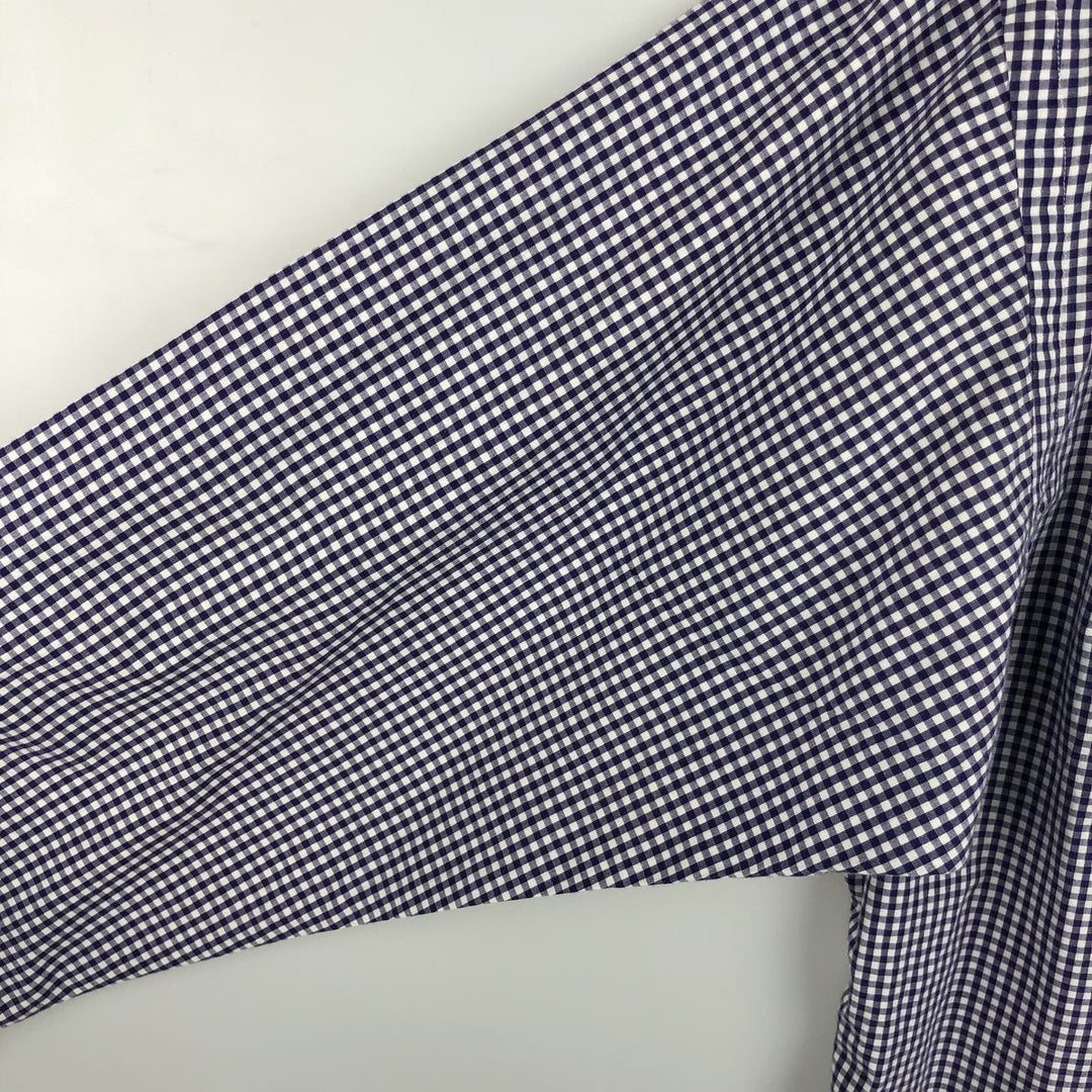 Ralph Lauren BLAKE Gingham Check Long Sleeve Button-Down Check Shirt, Men's Size L cotton white type Vintage Second Hand