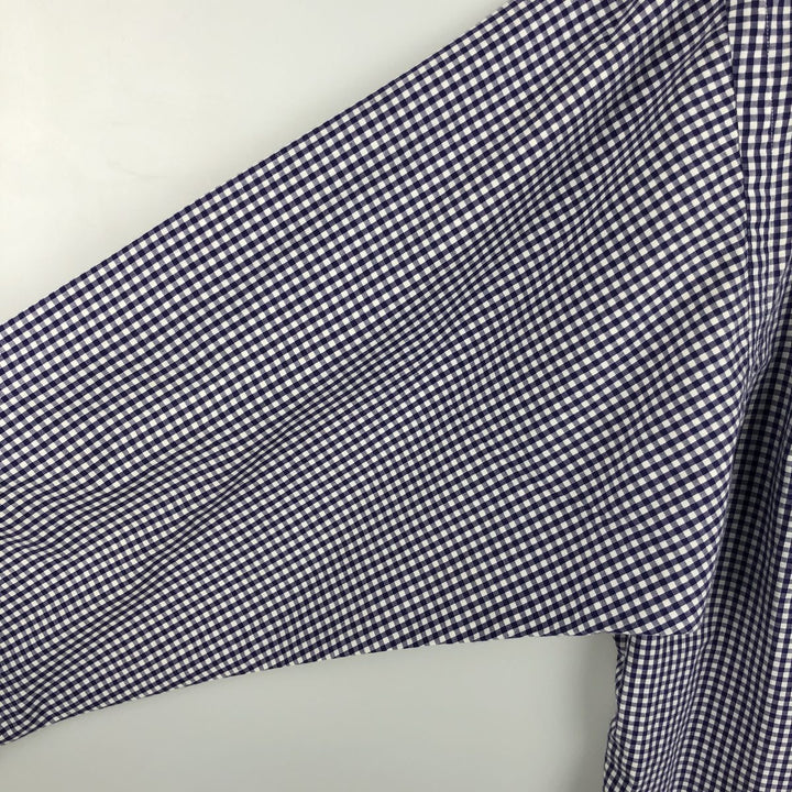Ralph Lauren BLAKE Gingham Check Long Sleeve Button-Down Check Shirt, Men's Size L cotton white type Vintage Second Hand